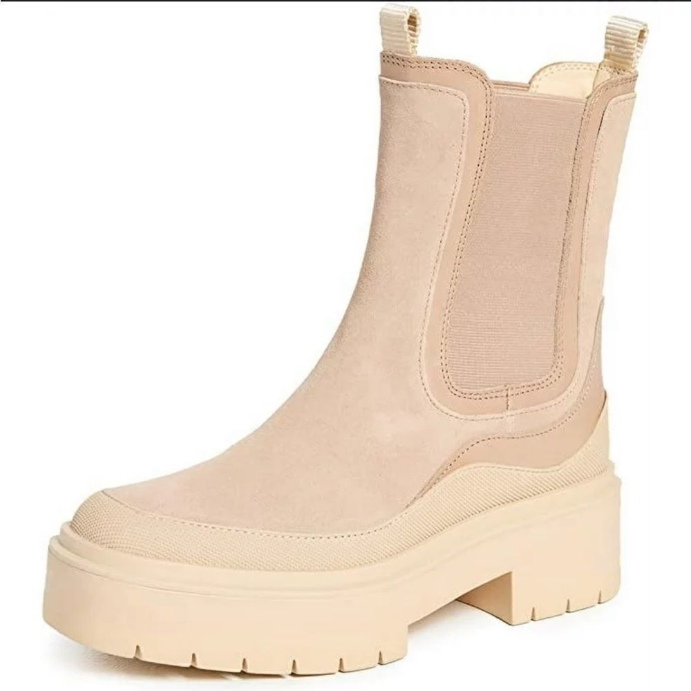 Sam Edelman Beige Platform Chelsea Boots